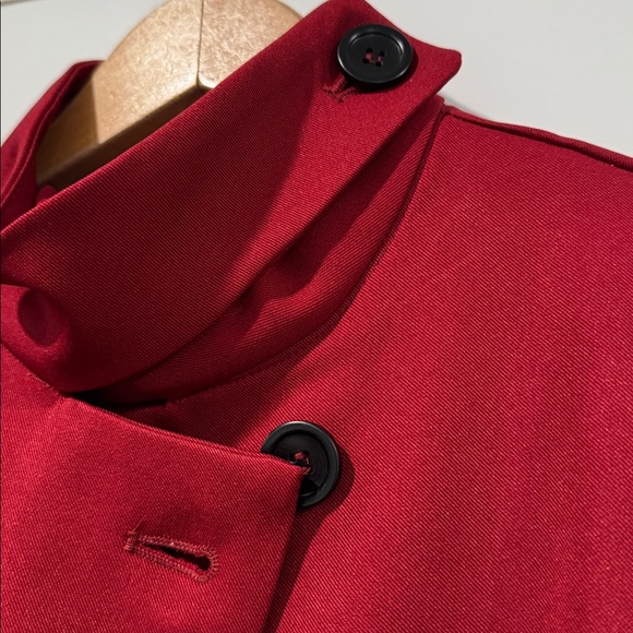 Mooyius Burgundy/Red High-Neck Asymmetrical Belted A-Line Dress Size Small-New! - Picture 6 of 9